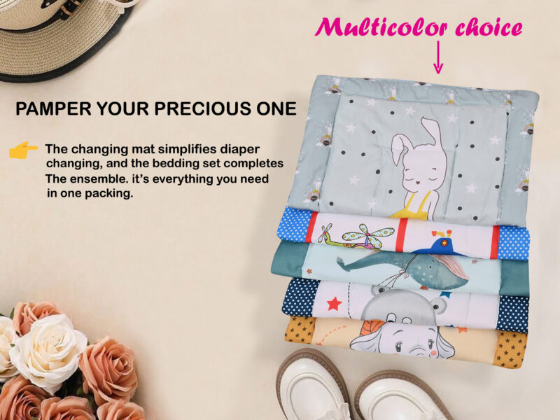 GODADI WALA present a new born baby 1 pcs godadi set (5-g-grey hello meow-blue truck-green wheal-darkblue panda-yellow lephant) - Image 3