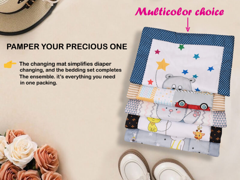 GODADI WALA present a new born baby 1 pcs godadi set (5-g-darkblue panda-yellow truck- grey panda-black animal-grey hello meow) - Image 3