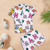 GODADI WALA Kidswear present a new born baby 1 pcs Cloth Pair set (WHITE ABCD DESIEN)