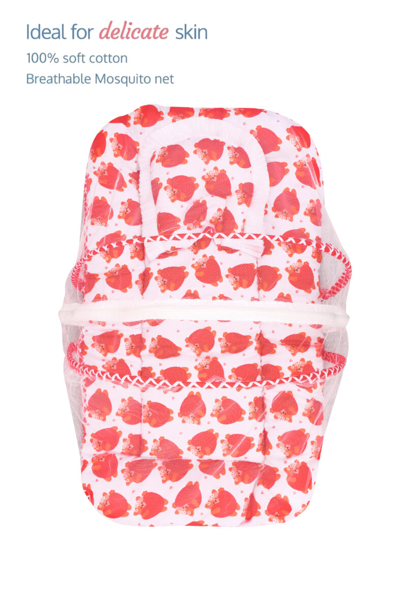 GODADI WALA Present Print Cotton Bedding Set Thick Base Foldable  with Mosquito Net and Head Pillow - Zip Closure (red panda) - Image 6