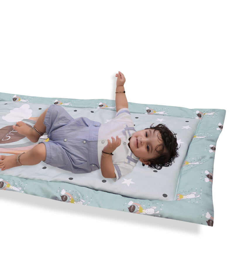 GODADI WALA present a new born baby 1 pcs godadi set (5-g-darkblue panda-yellow truck- grey panda-black animal-grey hello meow) - Image 2