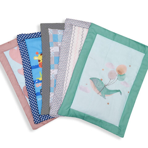 GODADI WALA present a new born baby 1 pcs godadi set (5-g-green wheal-darkcofee love-blue lion-brown baloon-cofee hello)