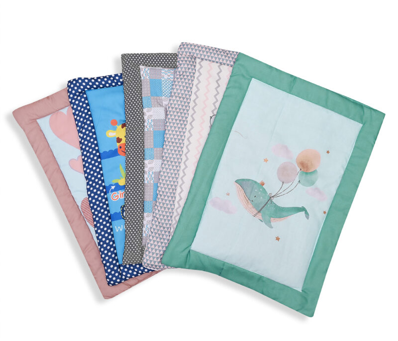 GODADI WALA present a new born baby 1 pcs godadi set (5-g-green wheal-darkcofee love-blue lion-brown baloon-cofee hello)