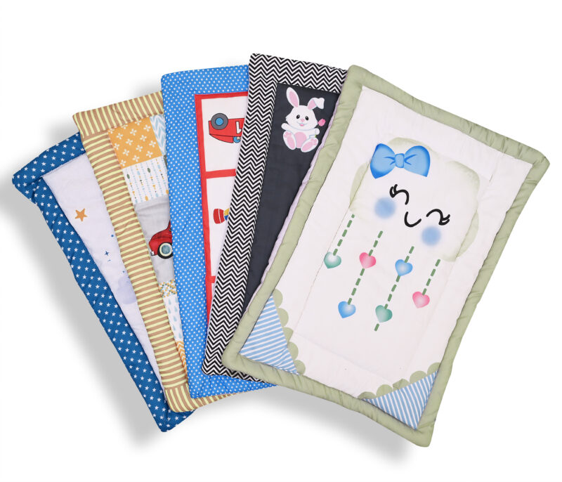 GODADI WALA present a new born baby 1 pcs godadi set (5-g-blue car-black rabbit-yellow car-blue star-white meow)