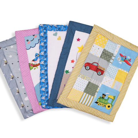 GODADI WALA present a new born baby 1 pcs godadi set (5-g-yellow car-darkblue panda-pink jiraf-grey hello-blue-cycle)
