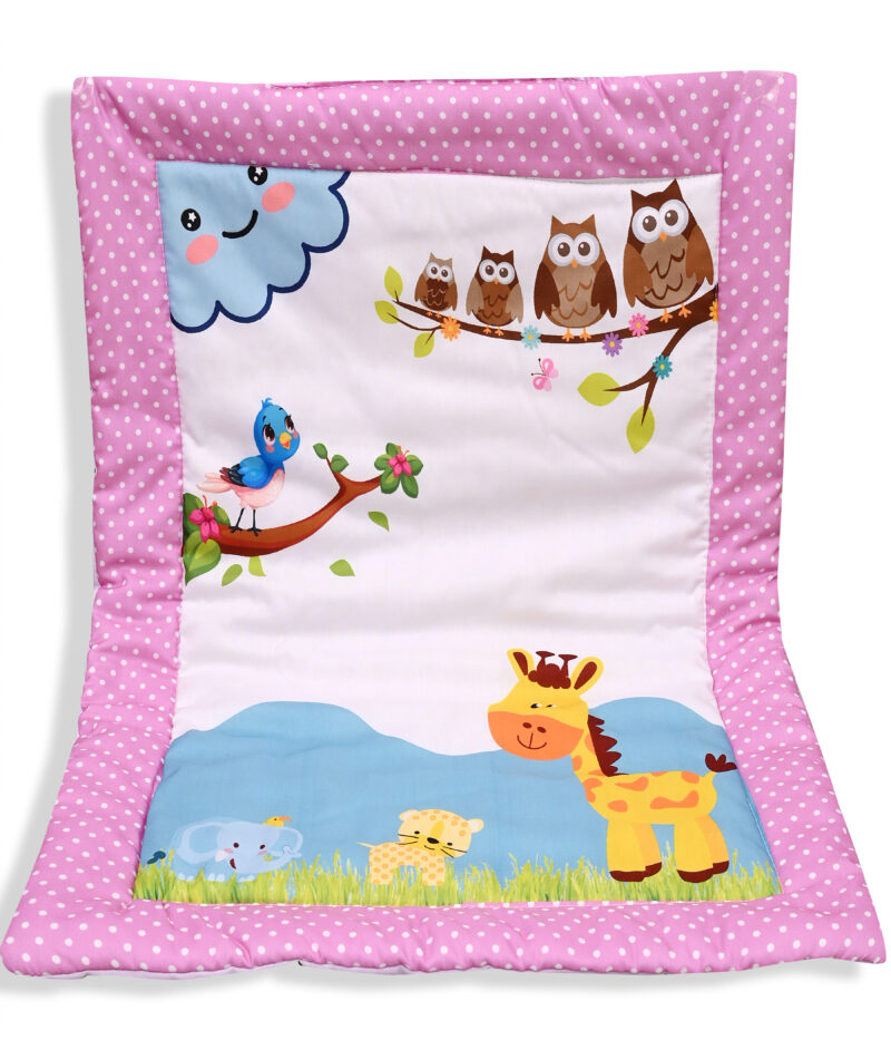 GODADI WALA present a new born baby 1 pcs godadi set (5-g-yellow car-darkblue panda-pink jiraf-grey hello-blue-cycle) - Image 4