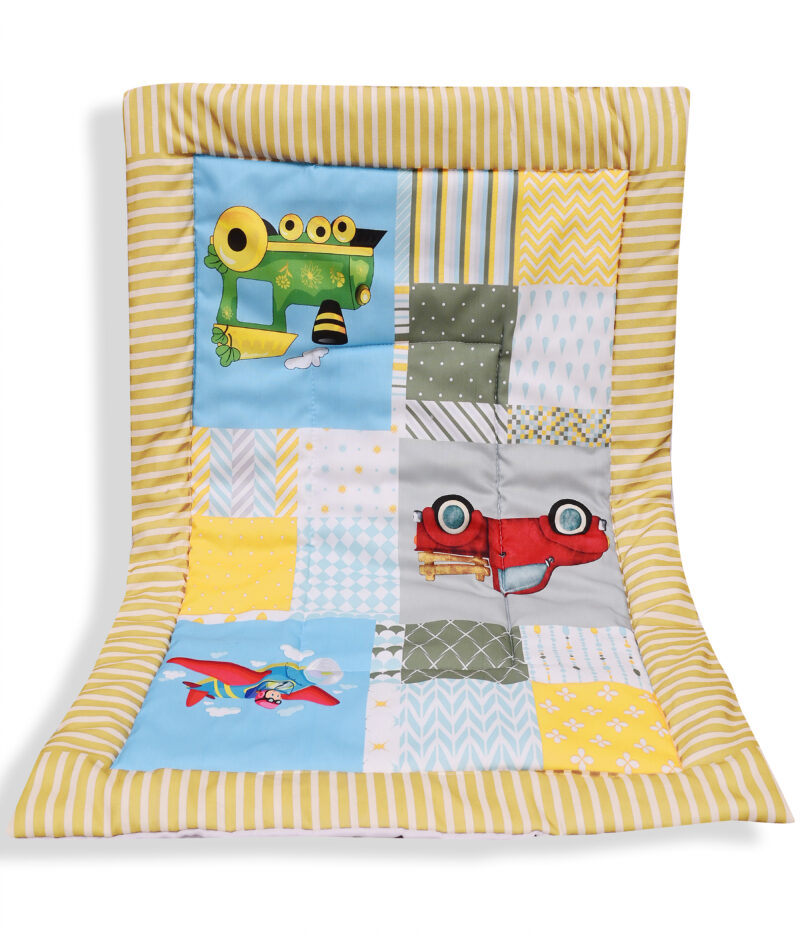 GODADI WALA present a new born baby 1 pcs godadi set (5-g-yellow car-darkblue panda-pink jiraf-grey hello-blue-cycle) - Image 7