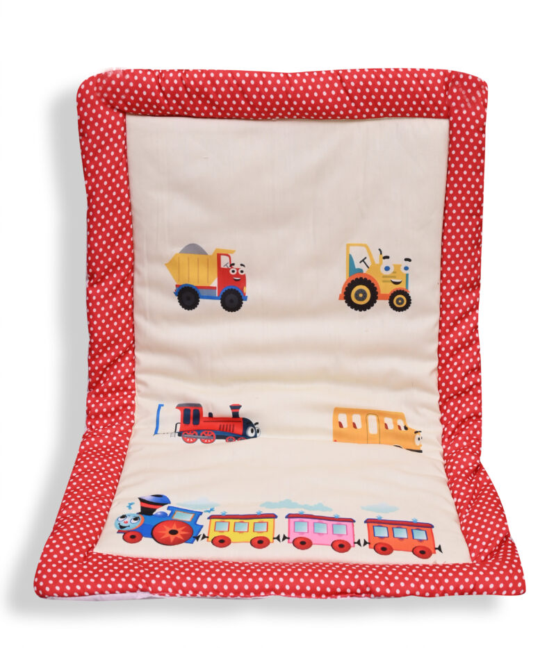 GODADI WALA present a new born baby 1 pcs godadi set (5-g-grey hello-red-trucks-darkblue panda-black trucks-yellow-bottle) - Image 3