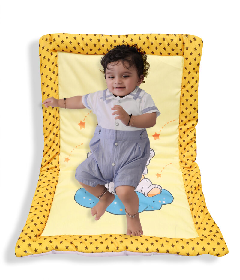 GODADI WALA present a new born baby 1 pcs godadi set (5-g-grey elephant-yellow elephant-black animal-rama meow-blue baloon) - Image 6