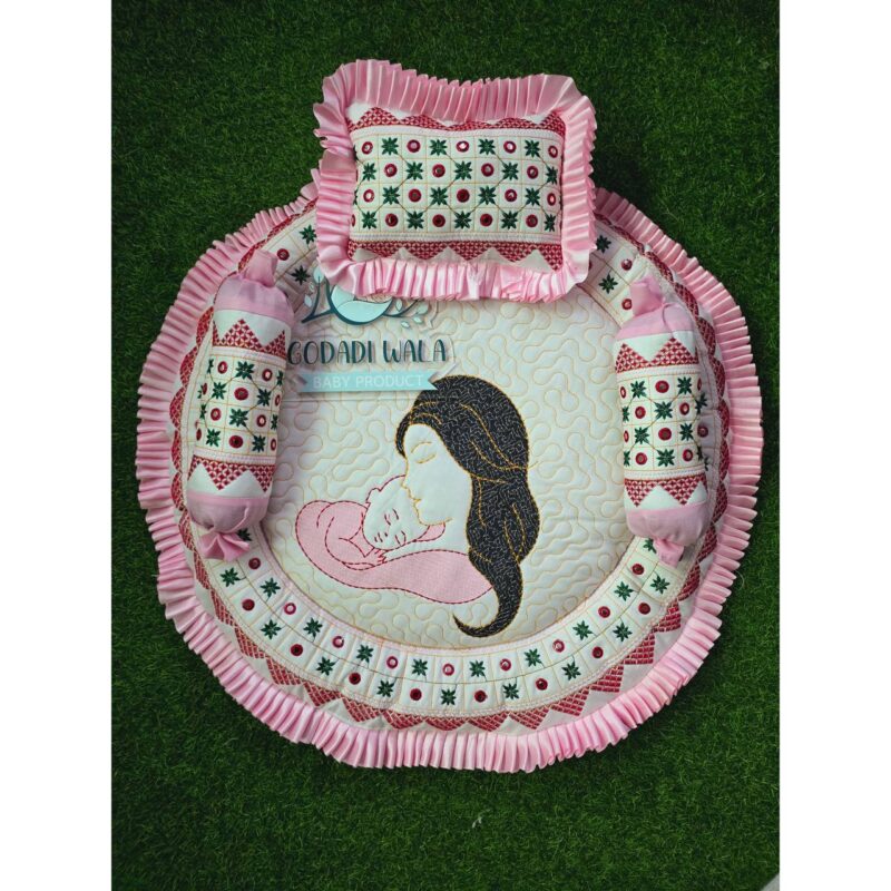 Godadi Wala Baby Bedding Set Embroidery Work  Mom & Son With Tent(0-10)Months - Image 4
