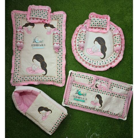 Godadi Wala Baby Bedding Set Embroidery Work Mickey Mom & Son(0-10)Months