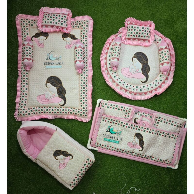 Godadi Wala Baby Bedding Set Embroidery Work Mickey Mom & Son(0-10)Months