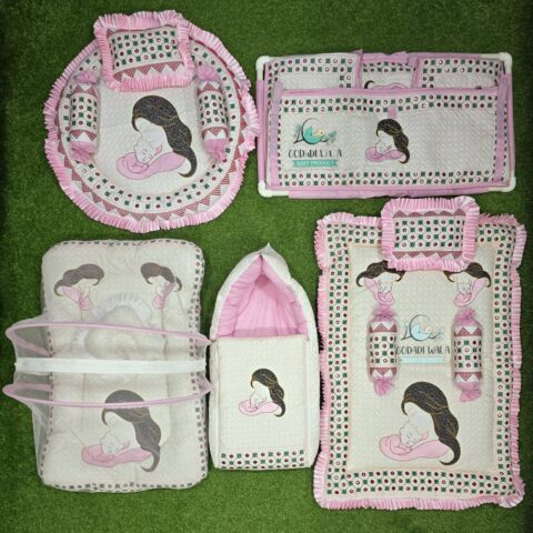 Godadi Wala Baby Bedding Set Embroidery Work  Mom & Son With Tent(0-10)Months