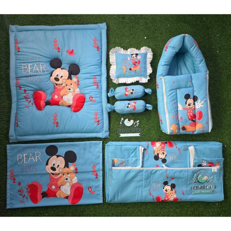 Godadi Wala Baby Bedding Set Digital Print Combo Bear Hug (0-10)Months (Green) (Copy)