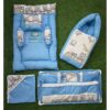 Godadi Wala Baby Bedding Set Embroidery with Digital train set  (0-10)Months (Blue)