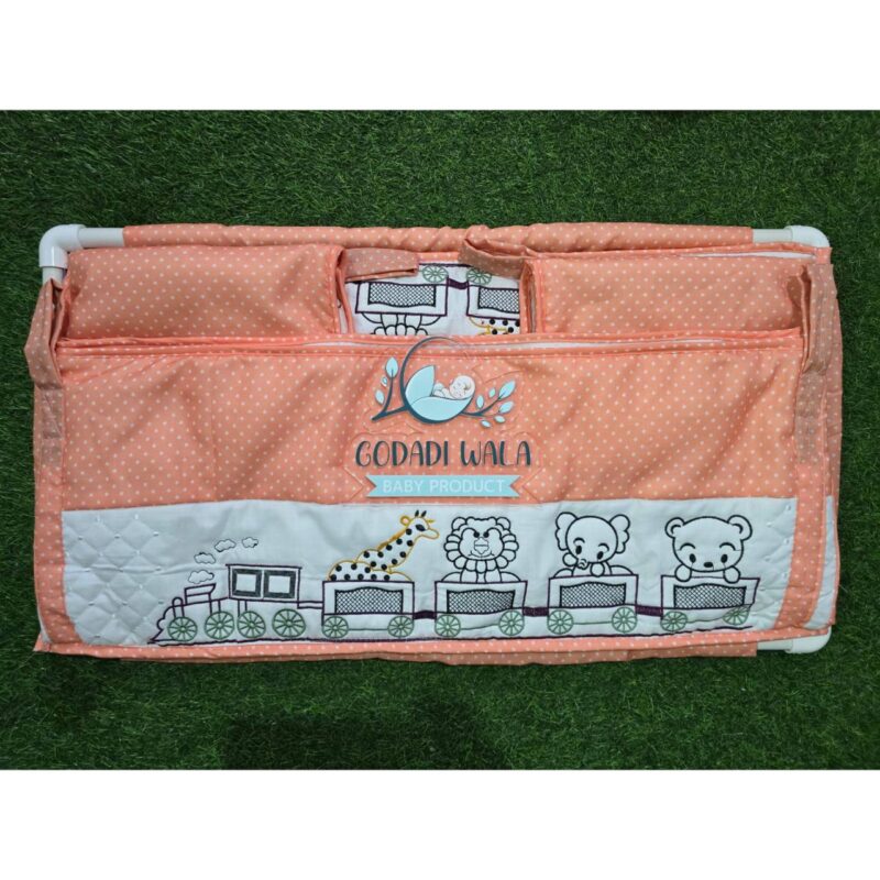 Godadi Wala Baby Bedding Set Embroidery with Digital train set  (0-10)Months (Green) (Copy) - Image 4