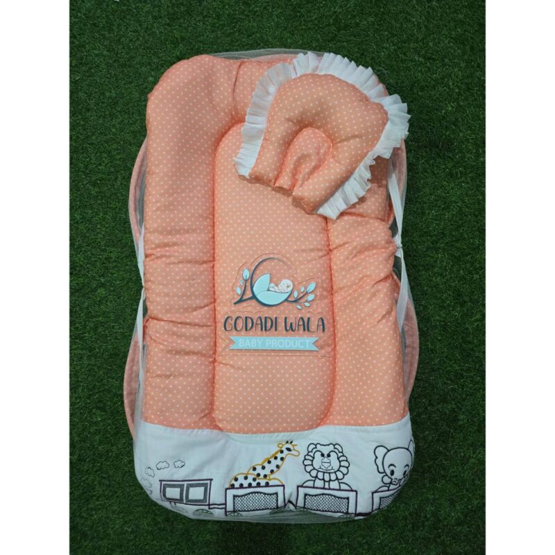 Godadi Wala Baby Bedding Set Embroidery with Digital train set  (0-10)Months (Green) (Copy) - Image 2
