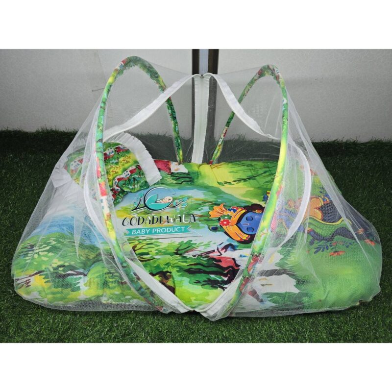 Godadi Wala Baby Bedding Set 9 Pcs Digital Print Combo (0-10)Months (Green) - Image 3