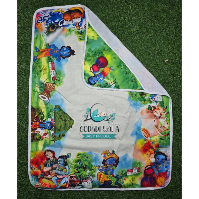 Godadi Wala Baby Bedding Set 9 Pcs Digital Print Combo (0-10)Months (Green) - Image 6