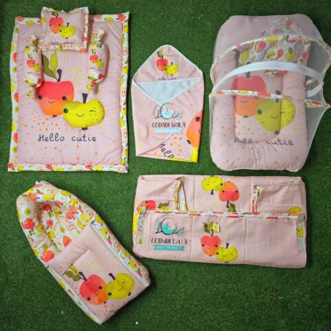 Godadi Wala Baby Bedding Set 9 PcsDigital Print Combo Hello Cutty (0-10)Months