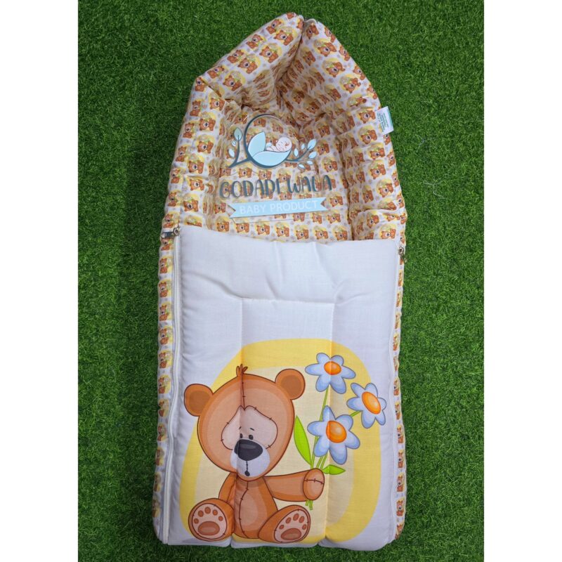 Godadi Wala Baby Bedding Set 9 Pcs Digital Print Combo (0-10)Months (Teddy Bear With Flower) - Image 3