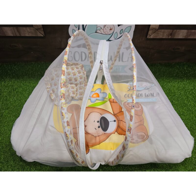 Godadi Wala Baby Bedding Set 9 Pcs Digital Print Combo (0-10)Months (Teddy Bear With Flower) - Image 6