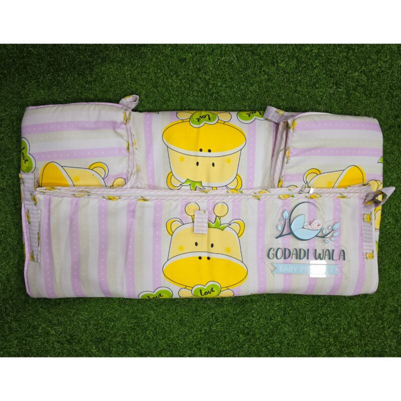 Godadi Wala Baby Bedding Set 9 Pcs Digital Print Combo (0-10)Months (Yellow Daglo With Love) - Image 3