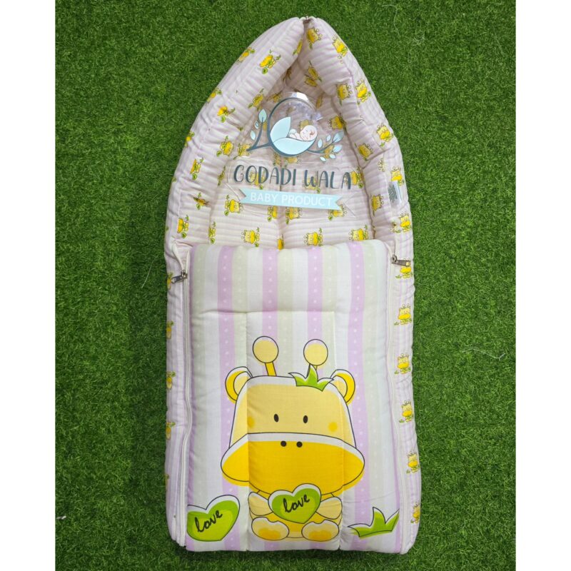 Godadi Wala Baby Bedding Set 9 Pcs Digital Print Combo (0-10)Months (Yellow Daglo With Love) - Image 9