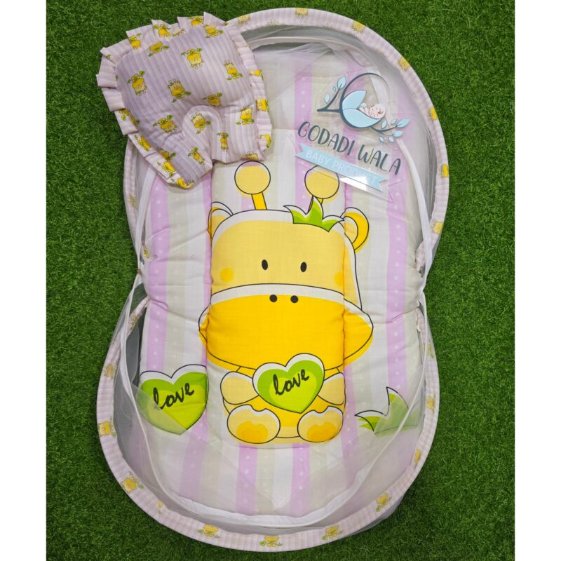 Godadi Wala Baby Bedding Set 9 Pcs Digital Print Combo (0-10)Months (Yellow Daglo With Love) - Image 5