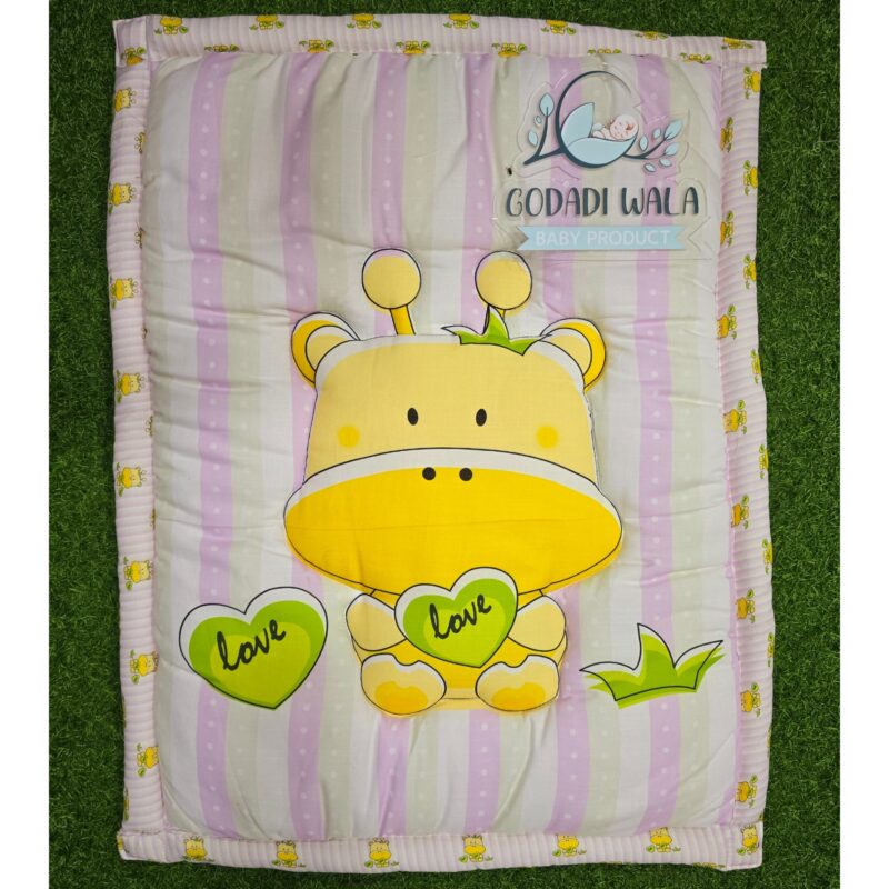 Godadi Wala Baby Bedding Set 9 Pcs Digital Print Combo (0-10)Months (Yellow Daglo With Love) - Image 4