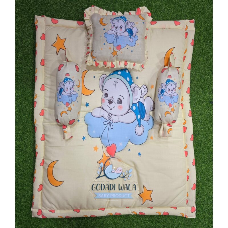 Godadi Wala Baby Bedding Set 9 Pcs Digital Print Combo (0-10)Months (Night Daglo With Star) - Image 2