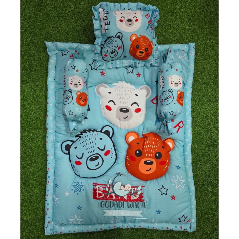 Godadi Wala Baby Bedding Set 9 Pcs Digital Print Combo (0-10)Months (3 Teddy Bear) - Image 3