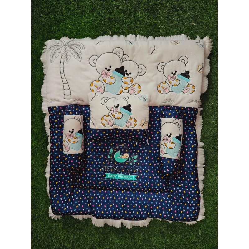 Godadi Wala Baby Bedding Set Embroidery with Digital Dagalo set  (0-10)Months (Blue) - Image 3