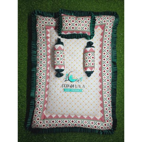GODADI WALA baby Embroidery 4 Pcs Square Godadi Set (Plane Kach Bavaliya) (green)
