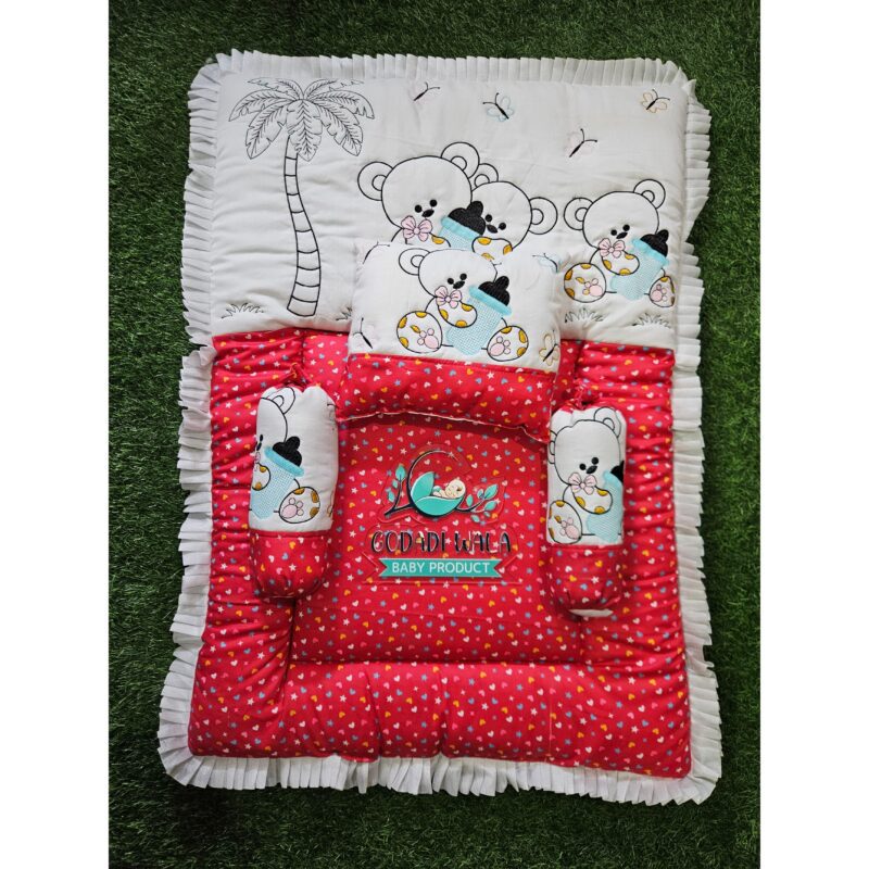 Godadi Wala Baby Bedding Set Embroidery with Digital Dagalo set  (0-10)Months (Pink) - Image 3