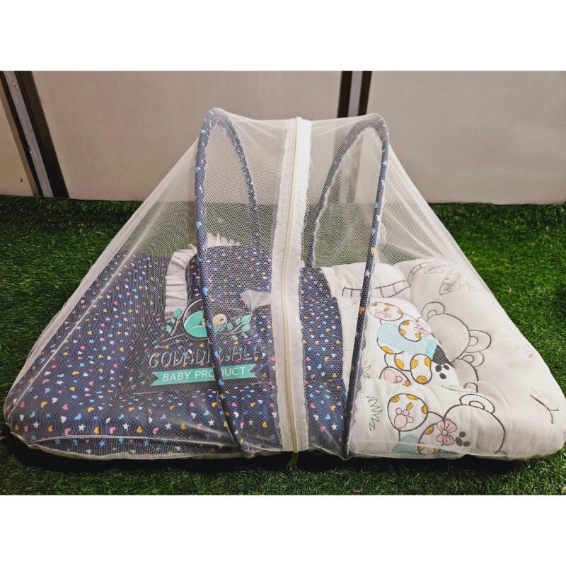 Godadi Wala Baby Bedding Set Embroidery with Digital Dagalo set  (0-10)Months (Blue) - Image 2