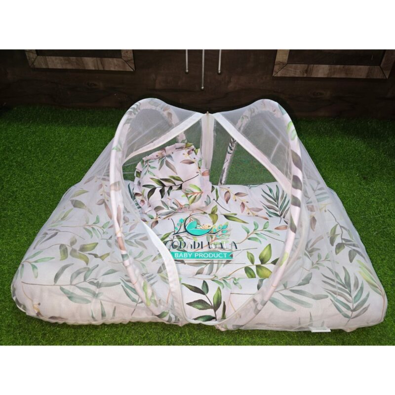 Godadi Wala Baby Bedding Set Embroidery with Digital Leaves set  (0-10)Months (Green) - Image 4