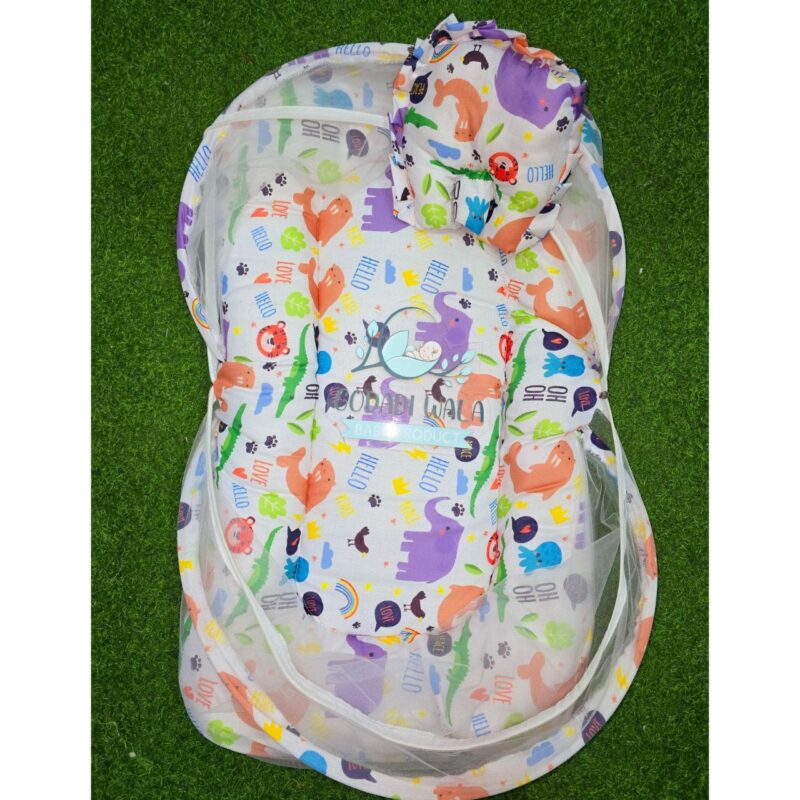 Godadi Wala Baby Bedding Set Embroidery with Digital Fish & Elephant set  (0-10)Months (Multi) - Image 4