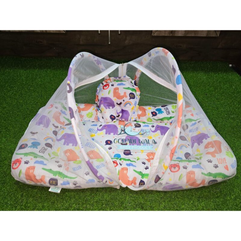 Godadi Wala Baby Bedding Set Embroidery with Digital Fish & Elephant set  (0-10)Months (Multi) - Image 3