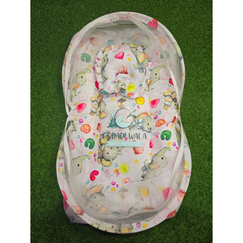 Godadi Wala Baby Bedding Set Embroidery with Digital Baby Elephant set  (0-10)Months (Multi) - Image 7