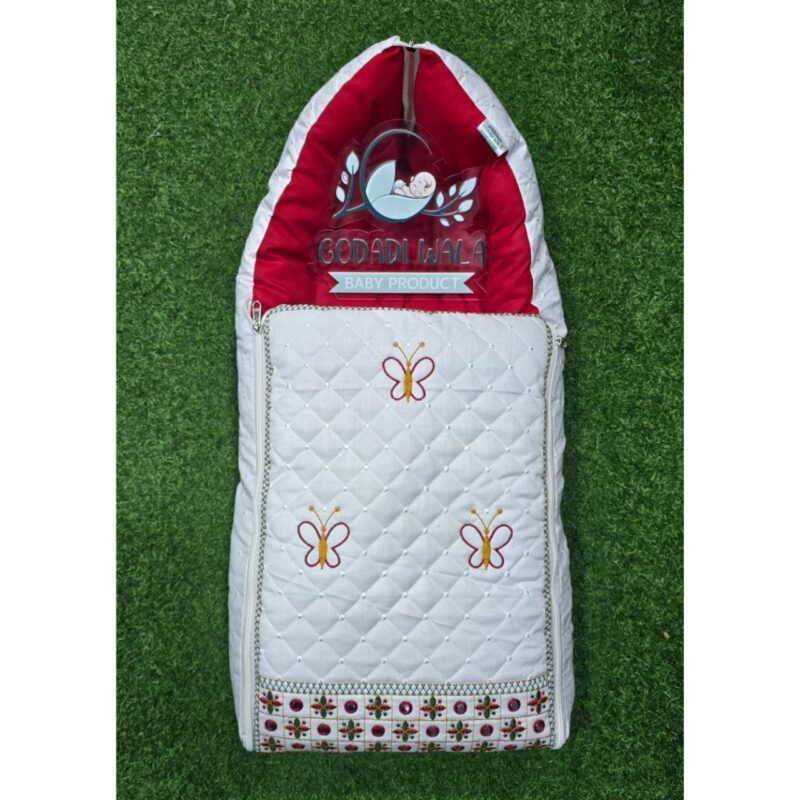 Godadi Wala Baby Bedding Set Embroidery I Love Mom Set  (0-10)Months (Red) - Image 3