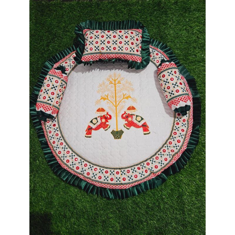 Godadi Wala Baby Bedding Set Embroidery Work Hathi-Mor Set (0-10)Months - Image 3