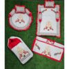 Godadi Wala Baby Bedding Set Embroidery Hathi-Mor Set (0-10)Months (Red)