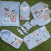 Godadi Wala Baby Bedding Set 9 Pcs Digital Print Combo (0-10)Months (Baby Chan Bear)