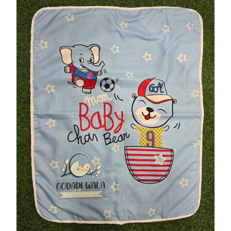 Godadi Wala Baby Bedding Set 9 Pcs Digital Print Combo (0-10)Months (Baby Chan Bear) - Image 6